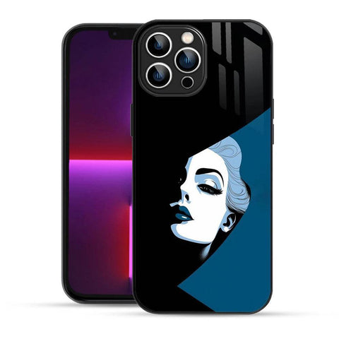 Bornstud Premium 2D Glass ABSTRACT ART GIRL Design iPhone 13 Pro Max Case – Bold Style - Bornstud