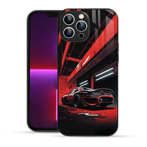 Bornstud Premium 2D Glass Car Print iPhone 13 Pro Max Back Cover – Durable & Sleek - Bornstud