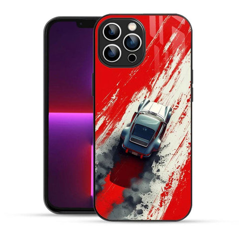 Bornstud Premium 2D Glass Car Design iPhone 13 Pro Max Case - Sleek Design, Tough Protection - Bornstud