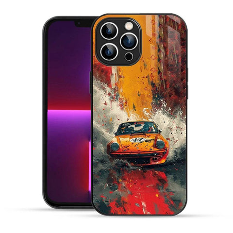 Bornstud Premium 2D Glass Car Design iPhone 13 Pro Max Case – Style That Speaks for You - Bornstud