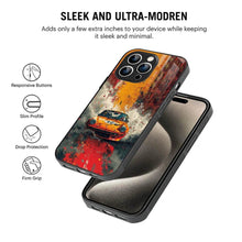 Bornstud 2D Glass Car Design iPhone Back Cover – Drive Style, Embrace Protection - Bornstud