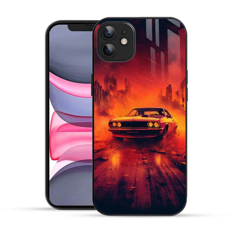 Bornstud 2D Glass MUSTANG-001 Design iPhone 11 Back Cover – Elegant & Protective - Bornstud