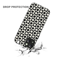 Bornstud Retro Floral Checkered Printed Case for iPhone 14