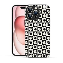 Bornstud Retro Floral Checkered Printed Case for iPhone 15 Pro