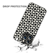 Bornstud Retro Floral Checkered Printed Case for iPhone 15 Pro