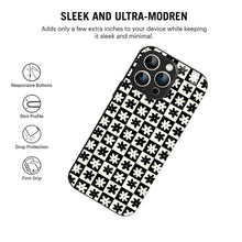 Bornstud Retro Floral Checkered Printed Case for iPhone 15 Pro