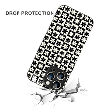 Bornstud Retro Floral Checkered Printed Case for iPhone 16 Pro Max
