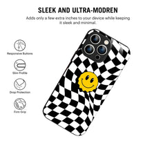 Bornstud Wavy Smile Check Printed Case for iPhone 15 Pro Max
