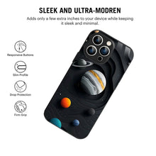 Bornstud Galaxy Solar collage Black Printed Case for iPhone 14 Pro