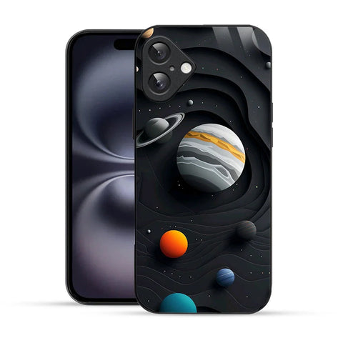 Bornstud Galaxy Solar collage Black Printed Case for iPhone 16