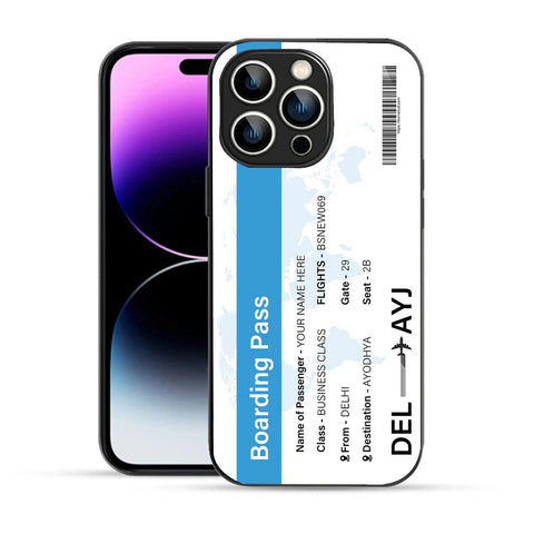Bornstud Personalised my Boarding Pass Printed Case for iPhone 14 Pro Celestial Blue