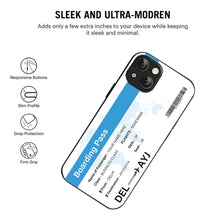 Bornstud Personalised my Boarding Pass Printed Case for iPhone 15 Celestial Blue