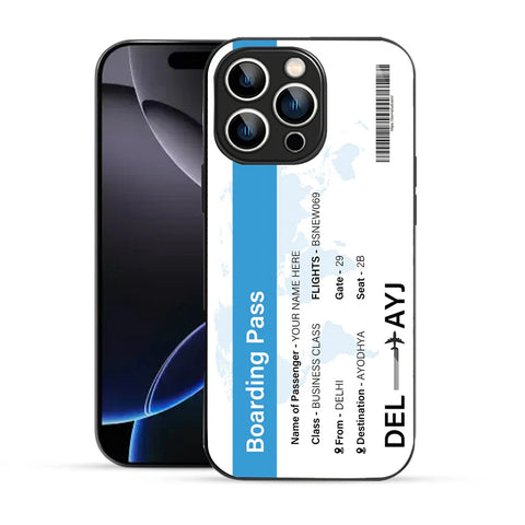 Bornstud Personalised my Boarding Pass Printed Case for iPhone 16 Pro Celestial Blue