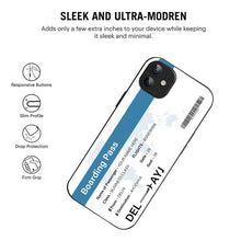 Bornstud Personalised my Boarding Pass Printed Case for iPhone 12 Dirty Blue