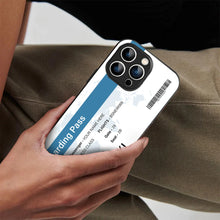 Bornstud Personalised my Boarding Pass Printed Case for iPhone 14 Pro Dirty Blue