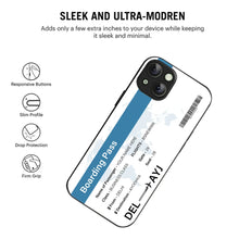 Bornstud Personalised my Boarding Pass Printed Case for iPhone 15 Dirty Blue