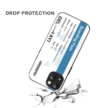 Bornstud Personalised my Boarding Pass Printed Case for iPhone 15 Dirty Blue