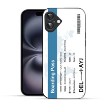 Bornstud Personalised my Boarding Pass Printed Case for iPhone 16 Dirty Blue
