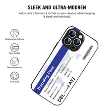 Bornstud Personalised my Boarding Pass Printed Case for iPhone 14 Pro Cobalt