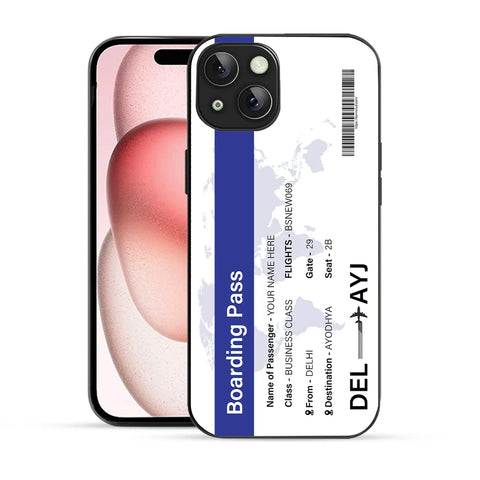 Bornstud Personalised my Boarding Pass Printed Case for iPhone 15 Cobalt