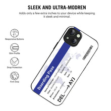 Bornstud Personalised my Boarding Pass Printed Case for iPhone 15 Cobalt