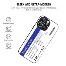 Bornstud Personalised my Boarding Pass Printed Case for iPhone 15 Pro Cobalt