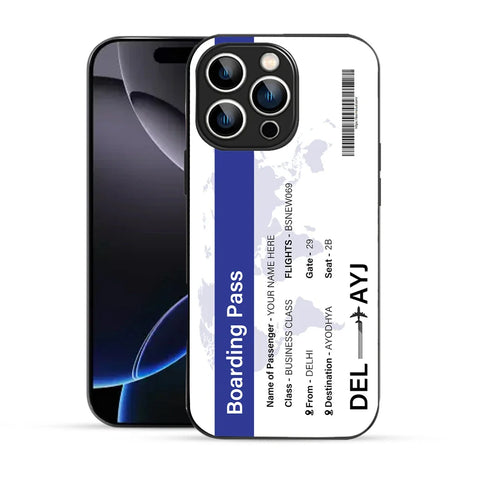 Bornstud Personalised my Boarding Pass Printed Case for iPhone 16 Pro Cobalt