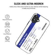 Bornstud Personalised my Boarding Pass Printed Case for iPhone 16 Plus Cobalt