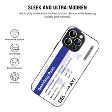Bornstud Personalised my Boarding Pass Printed Case for iPhone 16 Pro Max Cobalt