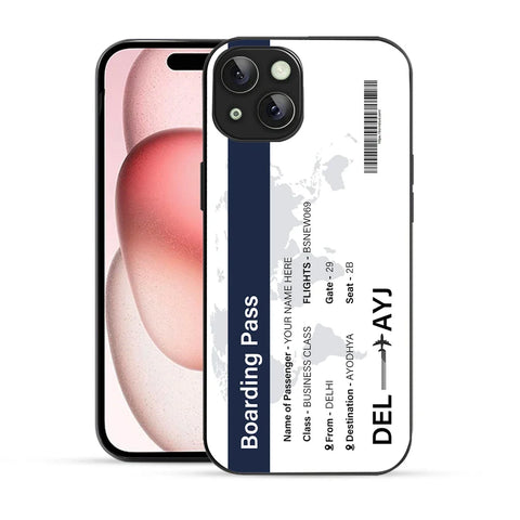 Bornstud Personalised my Boarding Pass Printed Case for iPhone 15 Ebony Clay