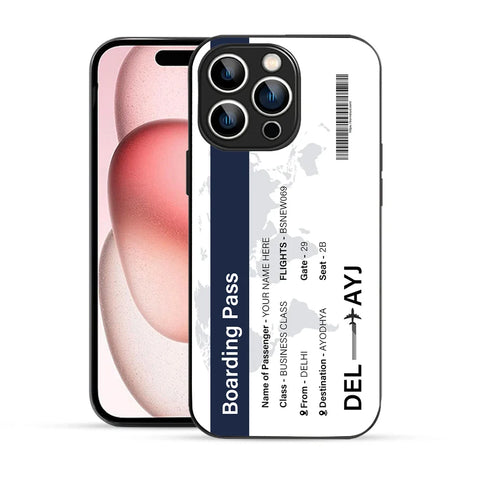 Bornstud Personalised my Boarding Pass Printed Case for iPhone 15 Pro Ebony Clay