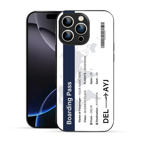 Bornstud Personalised my Boarding Pass Printed Case for iPhone 16 Pro Ebony Clay