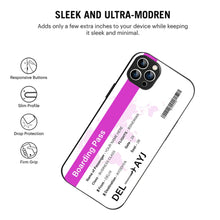 Bornstud Personalised my Boarding Pass Printed Case for iPhone 12 Pro Pinkish Purple