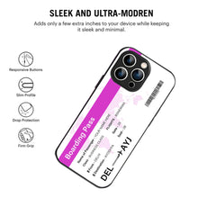 Bornstud Personalised my Boarding Pass Printed Case for iPhone 13 Pro Pinkish Purple