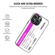 Bornstud Personalised my Boarding Pass Printed Case for iPhone 14 Pro Pinkish Purple