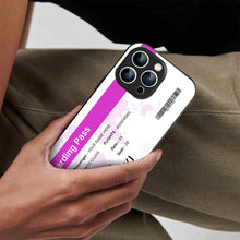 Bornstud Personalised my Boarding Pass Printed Case for iPhone 14 Pro Pinkish Purple