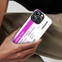 Bornstud Personalised my Boarding Pass Printed Case for iPhone 15 Pro Pinkish Purple