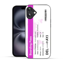 Bornstud Personalised my Boarding Pass Printed Case for iPhone 16 Pinkish Purple
