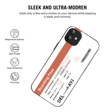 Bornstud Personalised my Boarding Pass Printed Case for iPhone 12 Orange Salmon