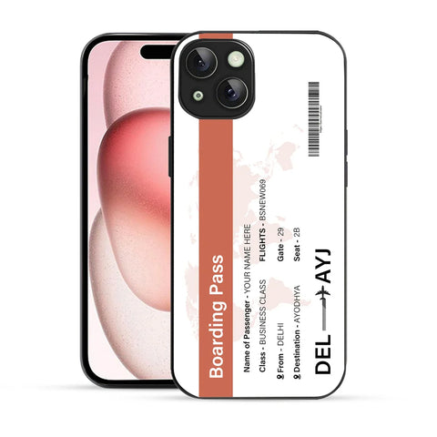 Bornstud Personalised my Boarding Pass Printed Case for iPhone 15 Orange Salmon