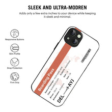 Bornstud Personalised my Boarding Pass Printed Case for iPhone 15 Orange Salmon