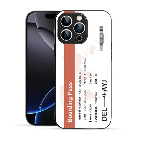Bornstud Personalised my Boarding Pass Printed Case for iPhone 16 Pro Orange Salmon
