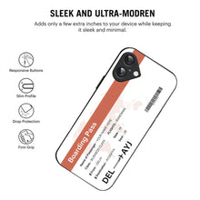 Bornstud Personalised my Boarding Pass Printed Case for iPhone 16 Orange Salmon