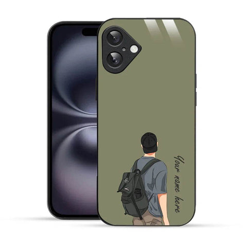 Bornstud Personalised my Name Printed Case for iPhone 16 Plus Brown Grey - Bornstud