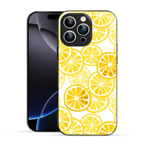 Bornstud Lemon Aesthetic iPhone 16 Mobile Back Cover – 2D Glass Printed Elegance - Bornstud