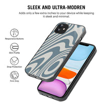 Bornstud Blue Curve Pattern Mobile Cover for iPhone 12 – Vibrant Elegance with Premium Protection - Bornstud