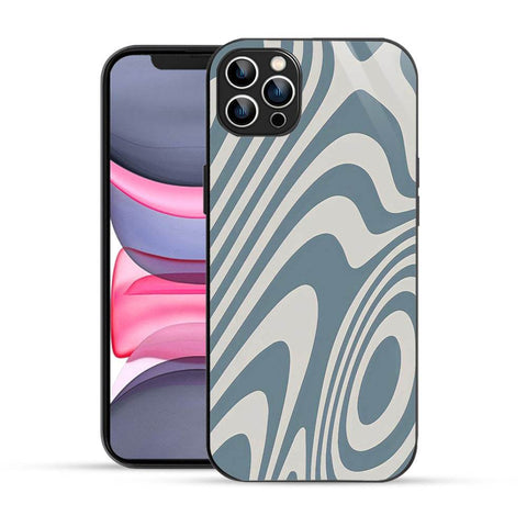 Bornstud Blue Curve Pattern Mobile Cover for iPhone 12 Pro – Vibrant Elegance with Premium Protection - Bornstud