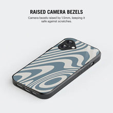 Bornstud Blue Curve Pattern Mobile Cover for iPhone 16 – Vibrant Elegance with Premium Protection - Bornstud