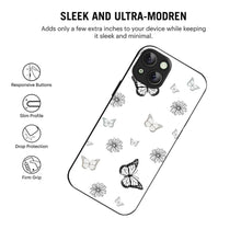 Bornstud Pattern with Doodle Butterflies  Mobile Cover for iPhone 15 – Vibrant Elegance with Premium Protection - Bornstud