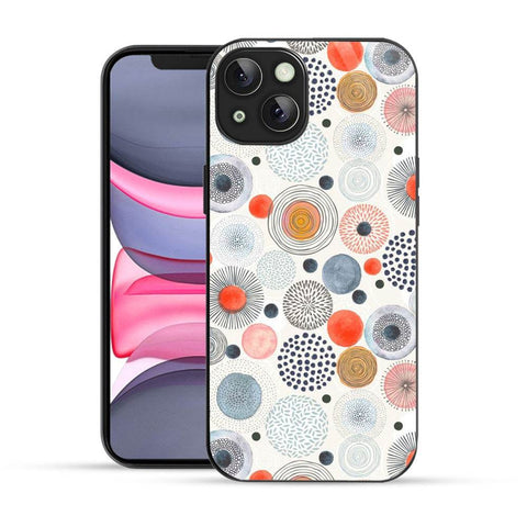 Bornstud Multicolor Circles Doodle  Mobile Cover for iPhone 14 – Vibrant Elegance with Premium Protection - Bornstud